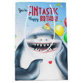 Shark Theme Fintastic Kids Birthday Medium Cadeauzakje (Voorkant)