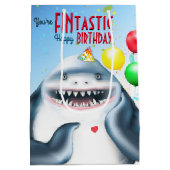 Shark Theme Fintastic Kids Birthday Medium Cadeauzakje (Achterkant)