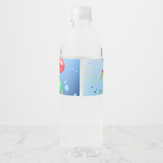 Shark Theme Fintastic Kids Birthday Waterfles Etiket (Achterkant)