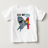Shark Theme First Birthday Kinder T-Shirt (Voorkant)