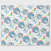 Shark Theme Kinderen Birthday Party Cadeaupapier (Vlak)