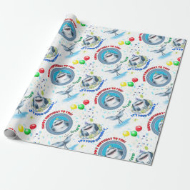 Shark Theme Kinderen Birthday Party Cadeaupapier