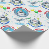 Shark Theme Kinderen Birthday Party Cadeaupapier (Hoek)