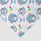 Shark Theme Kinderen Birthday Party Tissuepapier (Detail)