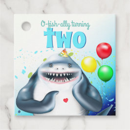 Shark Theme Kinderen van Birthday Bedankjes Labels