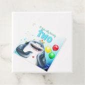 Shark Theme Kinderen van Birthday Bedankjes Labels (In situ)