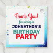 Shark Theme Kinderen van Birthday Bedankjes Labels (Achterkant)