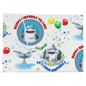 Shark Theme Kinderen van Birthday Groot Cadeauzakje (Achterkant)