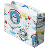 Shark Theme Kinderen van Birthday Groot Cadeauzakje (Achterkant Gekanteld)