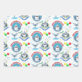 Shark Theme Kinderen van Birthday Inpakpapier Vel (Voorkant 2)