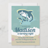 Shark Thlek Girls Birthday Party Invitation Kaart (Voorkant)
