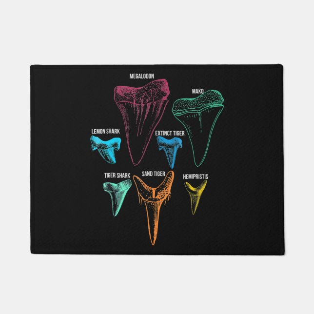 Shark Tooth Hunting - Crazy Shark Gifts Deurmat (Voorkant)