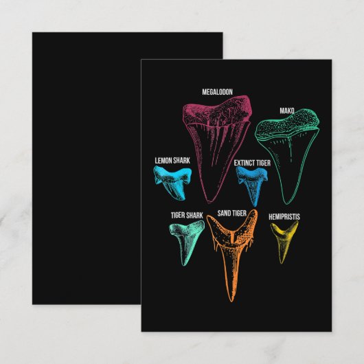 Shark Tooth Hunting - Crazy Shark Gifts Informatiekaartje (Voorkant / Achterkant)