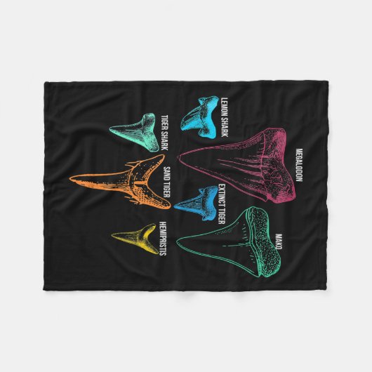 Shark Tooth Hunting Identity Key Fleece Deken (Voorkant (Horizontaal))