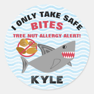 Shark Tree Nut Allergie Alert Stickers