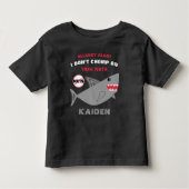 Shark Tree Nut Allergy Alert Gepersonaliseerd Kinder Shirts (Voorkant)