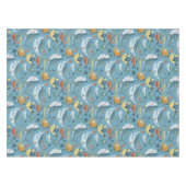 Shark Trendy Onder het Zee Thema Groene Achtergron Tafelkleed (Voorkant (Horizontaal))