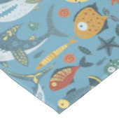 Shark Trendy Onder het Zee Thema Groene Achtergron Tafelkleed (Gekanteld)