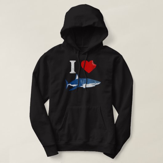 Shark Tshirt, ik hou van Shirt van haaien, Shark L (Design voorkant)