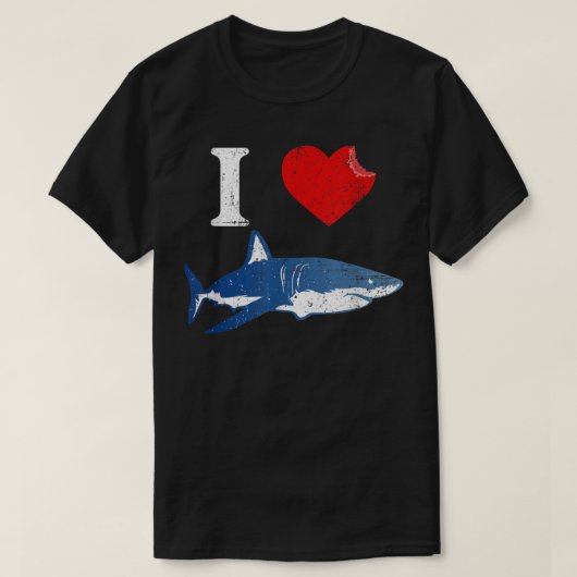 Shark Tshirt, ik hou van Shirt van haaien, Shark L (Design voorkant)