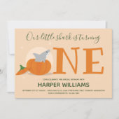 Shark Turing One Pumpkin First Birthday Kaart (Voorkant)