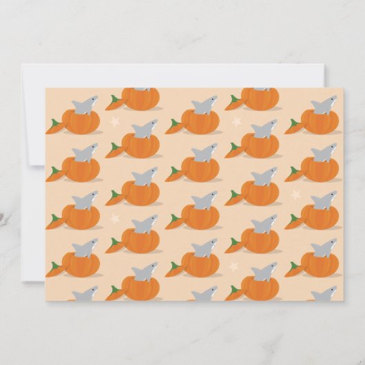 Shark Turing One Pumpkin First Birthday Kaart (Achterkant)