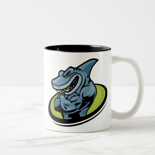 shark tweekleurige koffiemok (Rechts)