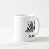 Shark Typography Cool Ocean Personalised Animal Koffiemok (Voorkant rechts)