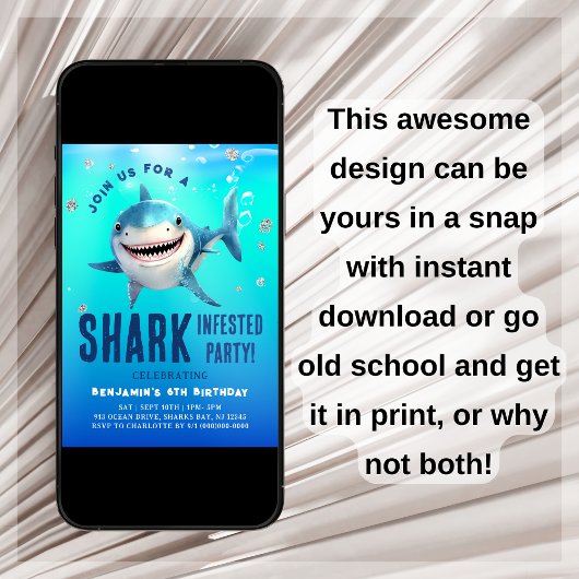 Shark under the Zee Birthday Kaart