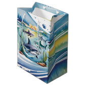 Shark Under The Zee Boy Verjaardag Medium Cadeauzakje (Achterkant Gekanteld)