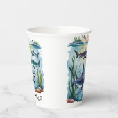 Shark Under The Zee Boy Verjaardag Papieren Bekers (Links)