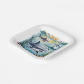 Shark Under The Zee Boy Verjaardag Papieren Bordje (Gebogen)