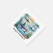 Shark Under The Zee Boy Verjaardag Servet (Hoek)