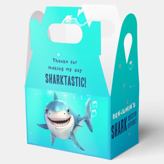 Shark under the Zee verjaardagsfeestje Bedankdoosjes (Geopend)