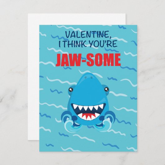 shark Valentijnsdag card Feestdagenkaart (Voorkant / Achterkant)