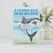 Shark Valentijnsdag Kaart voor kinderen (Staand voorkant)