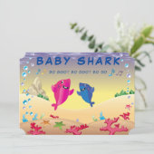 Shark 🦈 Verjaardag Baby Ocean Party Kinder Fun Kaart (Staand voorkant)