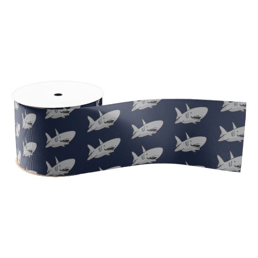 Shark verjaardagsfeest Blue Grosgrain Ribbon Grosgrain Lint (Spoel)