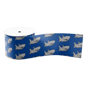 Shark verjaardagsfeest Blue Grosgrain Ribbon Grosgrain Lint