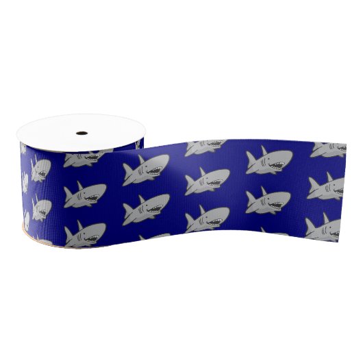 Shark verjaardagsfeest Blue Grosgrain Ribbon Grosgrain Lint (Spoel)