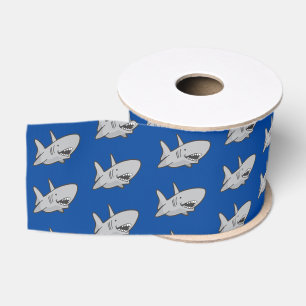 Shark verjaardagsfeest Blue Grosgrain Ribbon Lint