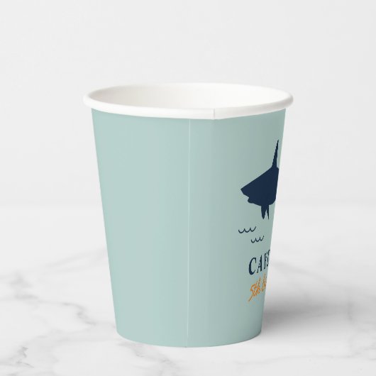 Shark verjaardagsfeest papieren bekers (Rechts)
