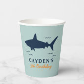 Shark verjaardagsfeest papieren bekers (Voorkant)