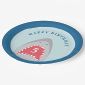 Shark verjaardagsfeest papieren bordje (Gekanteld)