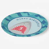 Shark verjaardagsfeest papieren bordje (Gekanteld)