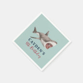 Shark verjaardagsfeest servet (Hoek)