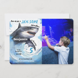 Shark verjaardagsfeestfoto kaart