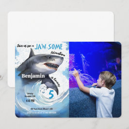 Shark verjaardagsfeestfoto kaart