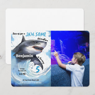 Shark verjaardagsfeestfoto kaart