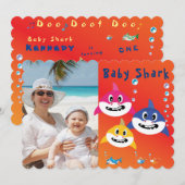 Shark 🌊 Verjaardagsfeestje Cool FabFun Kinder Kaart (Voorkant / Achterkant)